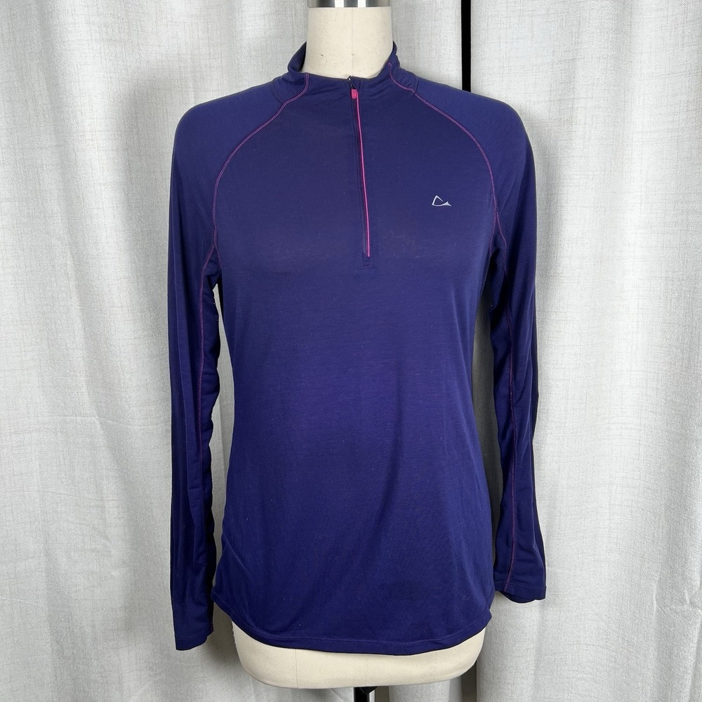 Paradox Merino Blend 1/4 Zip Pullover Purple Dri-release Base Layer Womens Large
